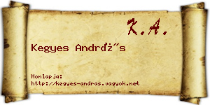 Kegyes András névjegykártya